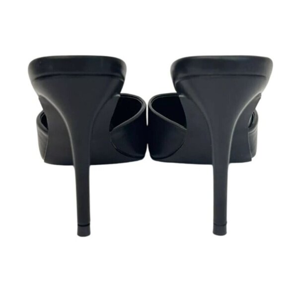 LILIANA / Silla-9/ Black / Pointed Toe / Stiletto Mule / Heels / With Silver Buc - Picture 5 of 8